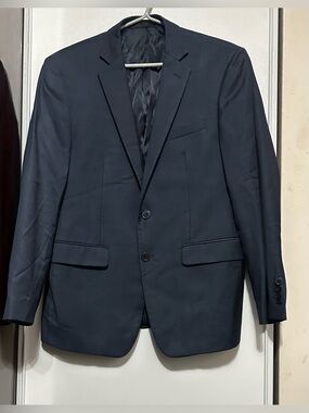 Calvin Klein Men's Dark Navy Two-Button Suit Jacket